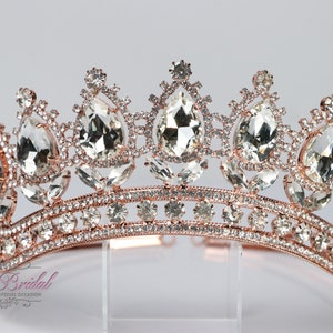 SCHNELLER VERSAND!!! Rose Gold Tiara, königliche Krone, Brautkrone, Hochzeits-Tiara, Quinceaño Krone, Sweet 16, Festzug, hohe Tiara, Heimkehr