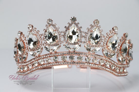 FAST SHIPPING!!! Rose Gold Tiara, Royal Crown, Bridal Crown 