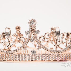 FAST SHIPPING! Rose Gold Sparkling Tiara, Crystal Tiara, Wedding Tiara, Crown, Princess Tiara, Quinceañera, Sweet 16 Tiara, Bridal Tiara