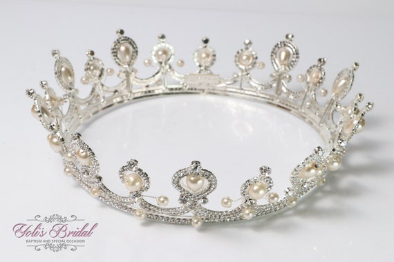 Sparkling Silver Rhinestone Crown Saint King Crown -Silver Plated - Welcome to Alabama  main image 4