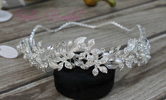 FAST SHIPPING!! Silver Swarovski Bridal Halo, Bridal Wreath  display picture 2