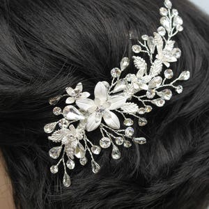 FAST SHIPPING Silver Bridal Hair Comb, Silver Wedding Hair Comb, Crystal Hair Comb, Swarovski Hair Comb, Headpiece, Crystal Headpiece image 6