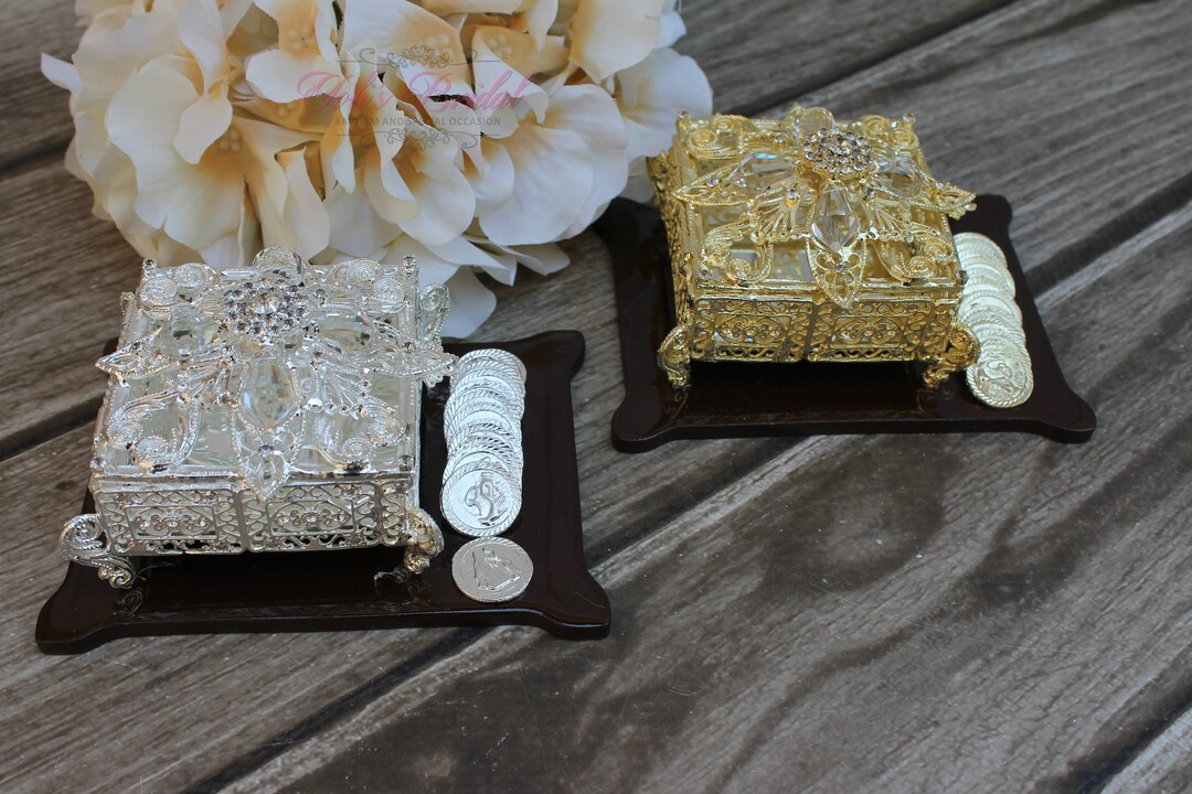 Arras Rings NEW!! Silver Wedding Arras,ring Box, Arras De Boda, Unity Coins ...