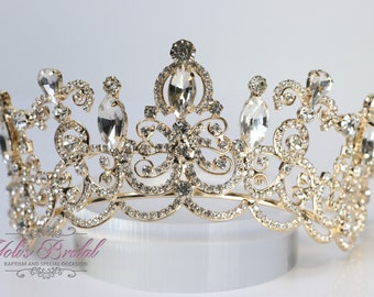 FAST SHIPPING! Beautiful Crystal Gold Tiara, Crystal Girl Crown, Princess Tiara, Bridal Tiara, Crystal Gold Tiara, Silver Tiara, Bridal