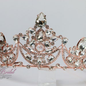 FAST SHIPPING!!! Rose Gold Sparkling Tiara, Rose Gold Crystal Tiara, Wedding Tiara, Crown, Princess Tiara, Quinceañera, Sweet 16 Tiara XV