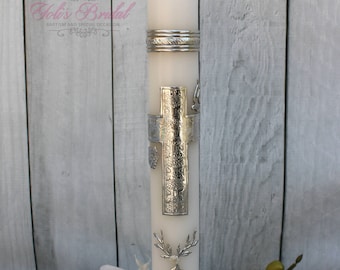 FAST SHIPPING!! Beautiful Silver Candle for any occasion, Wedding Candle, Christening Candle, Baptism Candle, Communion Candle, Confirmation