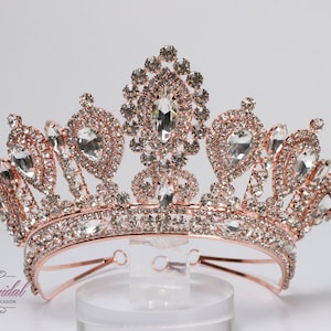 FAST SHIPPING!!! Rose Gold Sparkling Tiara, Rose Gold Crystal Tiara, Wedding Tiara, Crown, Princess Tiara, Quinceañera, Sweet 16 Tiara XV