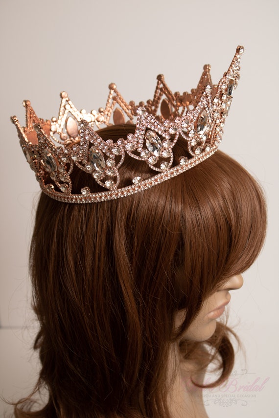 Fast Shipping Rose Gold Crown Vintage Crown Round Crown Crystal