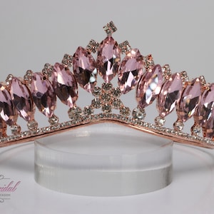 FAST SHIPPING!!! Beautiful Rose Gold Tiara with Pink Stones, Pink Tiara, Rose Gold and Pink Tiara, Princess Tiara, Little Girl&#39;s Tiara