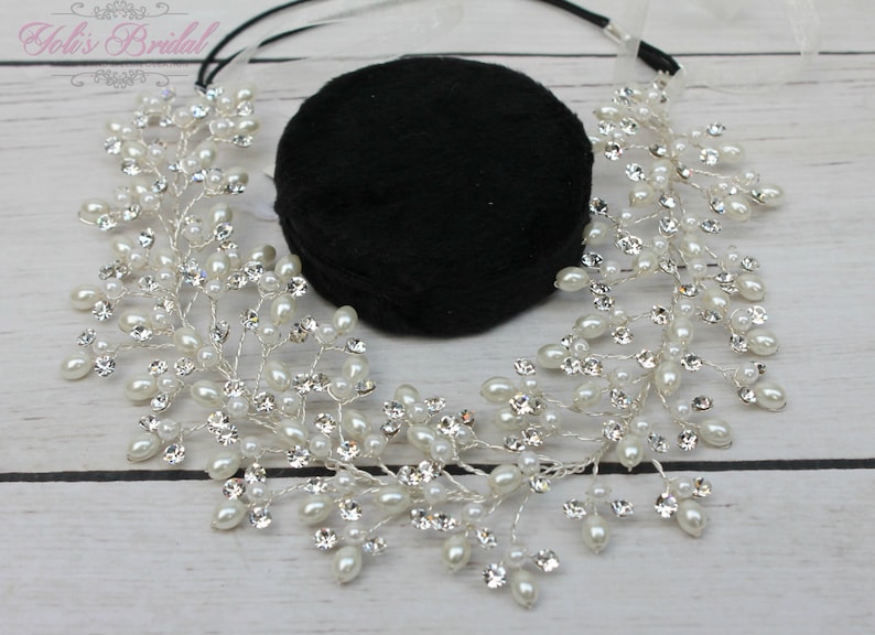 FAST Shipping Bridal Halo, Bridal Wreath, Swarovski Halo, Crystal Wreath image 2