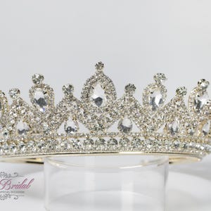 FAST SHIPPING! Gold Sparkling Tiara, Crystal Tiara, Wedding Tiara, Crown, Princess Tiara, Quinceañera, Sweet 16 Tiara, Bridal Tiara