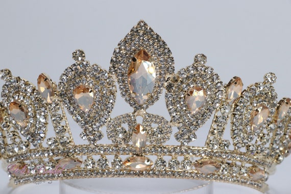 FAST SHIPPING! Beautiful Gold Tiara, Crystal Girl Crown  display picture 1