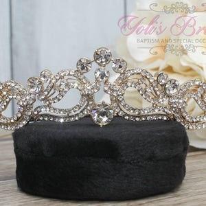 FAST SHIPPING Gold Swarovski Tiara, Crystal Tiara ,Wedding Tiara ,Crown , Princess Tiara, Crystal Headpiece, Corona, XV Tiara image 1