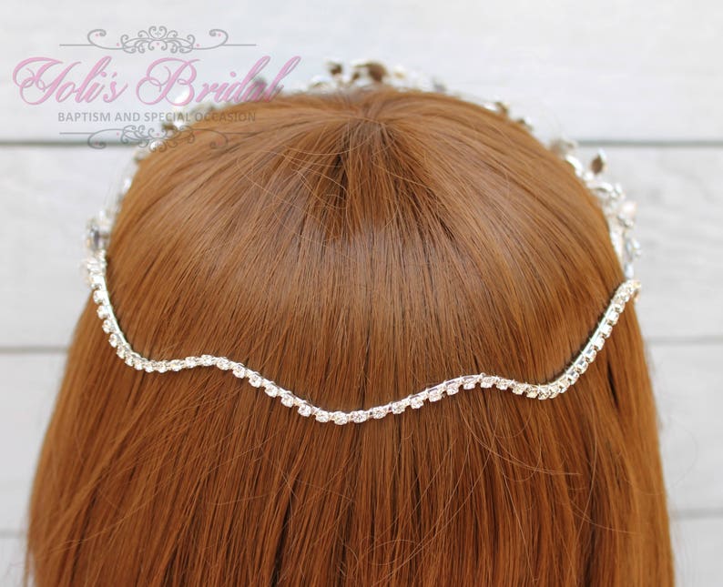 FAST SHIPPING Silver Swarovski Bridal Halo, Bridal Wreath, Bridal Hair Comb, Swarovski Hair Comb, Crystal Hair Comb, Swarovski Hairband image 4