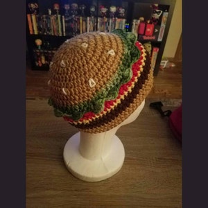 Crocheted Cheeseburger Hat / Beanie