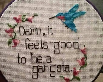 Ironic Rap Lyrics Cross Stitch Funny