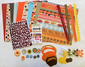 Fall Scrapbook kit,12 x 12 page kit, Fall pages,DIY scrapbook pages