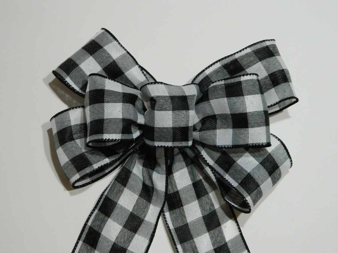 Wreath bowChristmas Wreath bowholiday bow black and white Etsy