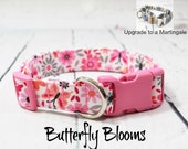 Pink Female Dog Collar, Martingale Dog Collar Upgrade Available, Up to 1.5 quot Wide, All Collars Are Adjustable Strong Durable