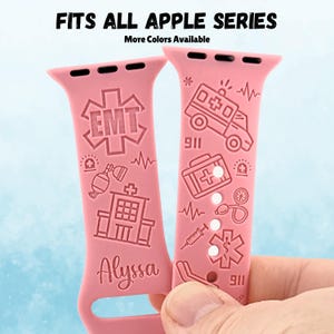 Personalized EMT Apple Watch Band: Engraved First Responder Gift
