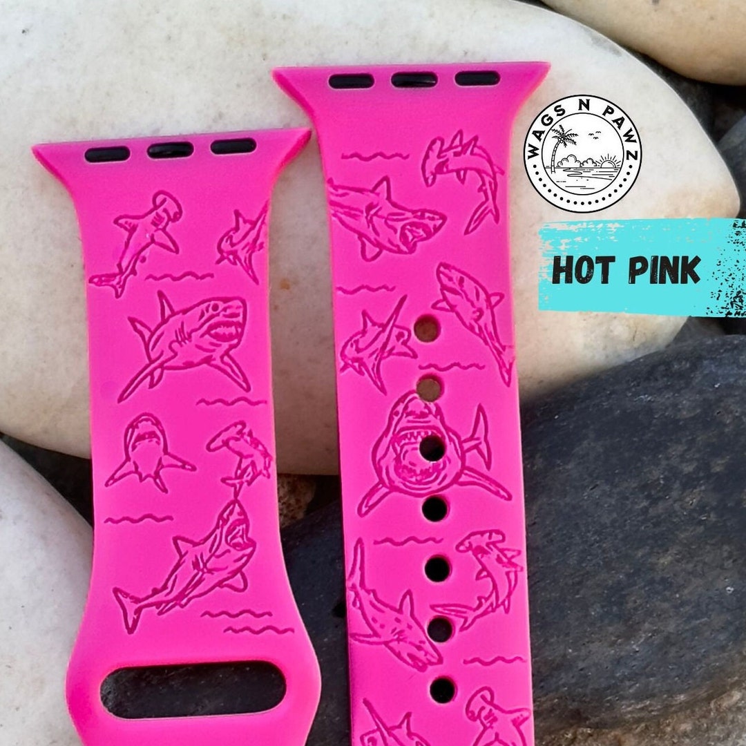 Shark Watch Band, Laser Engraved Silicone, Great White Shark Watch