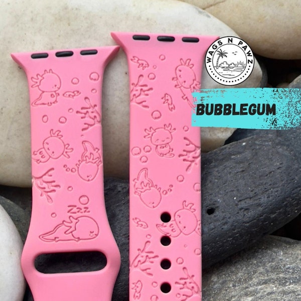 Axolotl Watch Band: Laser Engraved Personalized Apple Watch Strap