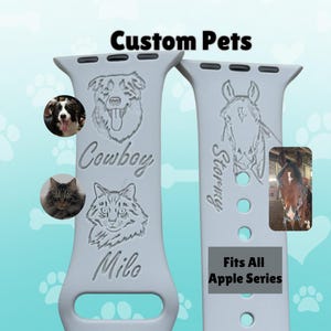 Custom Pet Photo Apple Watch Band Personalized Dog Memorial Gift Keepsake for Pet Lovers