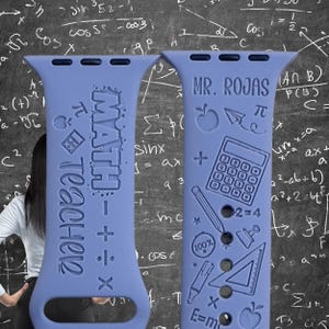 Personalized School Math Teacher Watch Band Custom Apple Strap Gift Idea Educator Teacher Back to School Teacher Apprecition Week