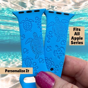 Personalized Sea Turtle Apple Watch Band: Engraved Beach Lover Band