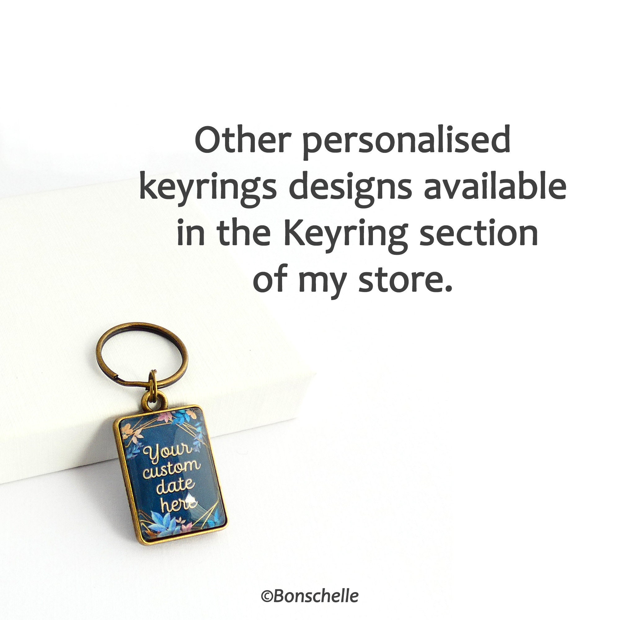 Bronze Anniversary Date Keyring Gift Personalised Custom Date Etsy UK