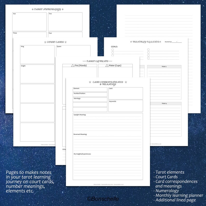 Beginners Tarot Journal Pages Printable Tarot Journal Page - Etsy