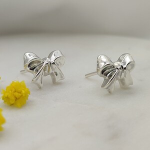 Delicate Bow Silver Earrings | Charming Stud Earrings | Hypoallergenic Jewelry