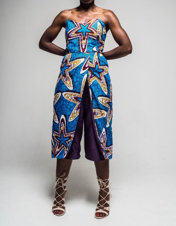 african print playsuit