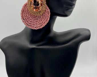 Mauv-o-lous statement earrings Edgy Modern Contemporary Abstract Irregular Unique Bold Large Big Long Textured Gifts For Her