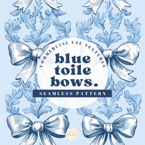 Blue Toile Bows De Jouy Digital Paper Chinoiserie Vintage Floral Pattern Background Nursery Fabric French Toile Coquette Shabby Chic POD png