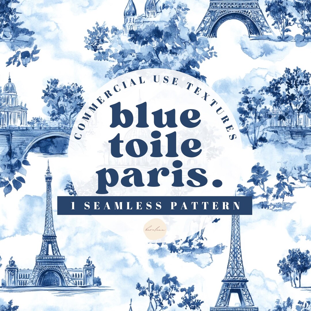 Blue Toile Paris French Digital Seamless Paper Chinoiserie De Jouy ...