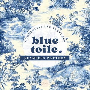 Blue Toile De Jouy Digital Paper Chinoiserie Vintage Floral Patterns Backgrounds Scrapbook Paper French Toile Coquette Junk Journal Beige