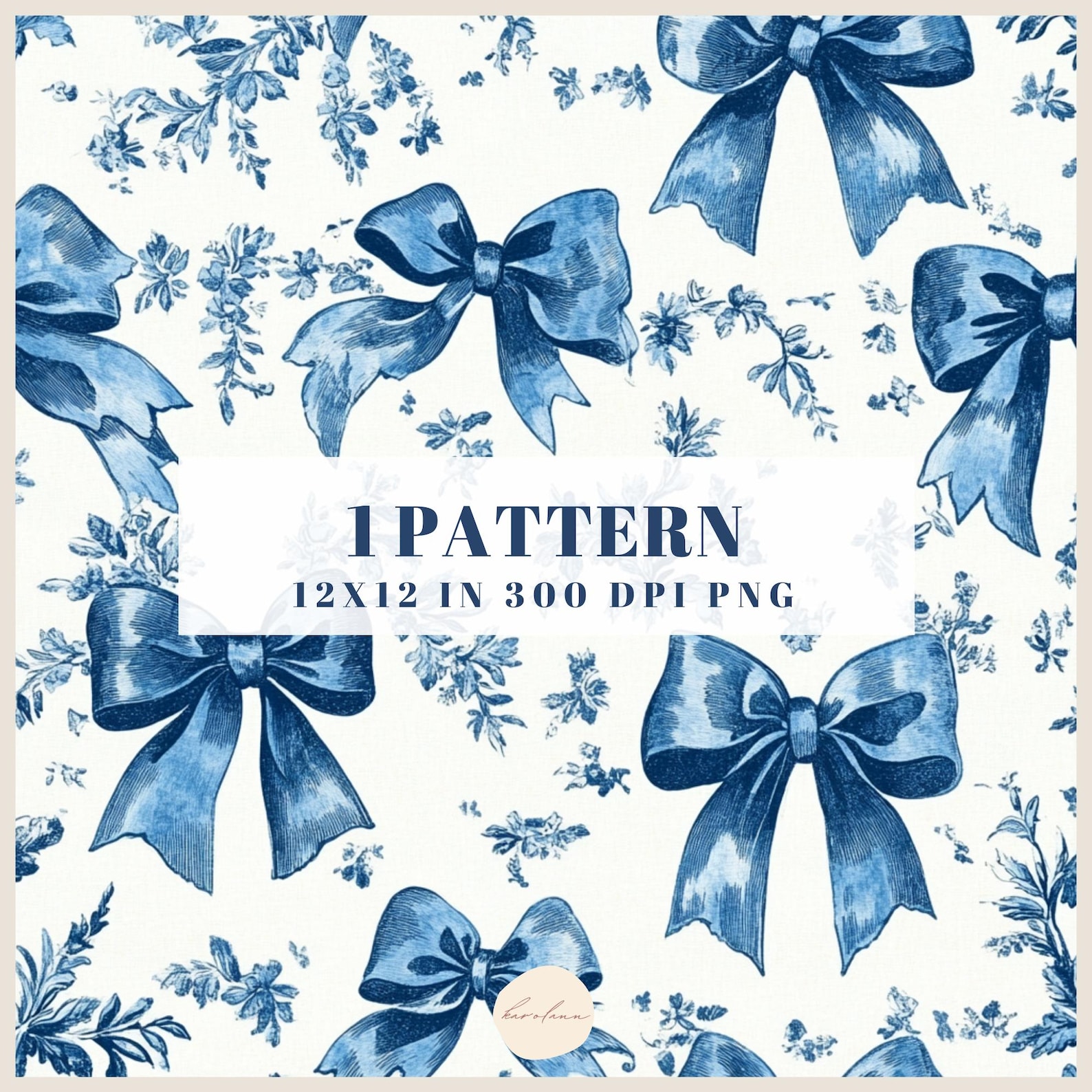 Blue Toile Bows De Jouy Digital Paper Chinoiserie Vintage Floral ...