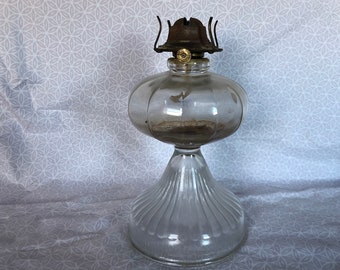 Antique Glass Plume And Atwood P&A Oil Lamp Eagle Burner Kerosene Lamp Oil Lantern Collectible Glass Pedestal Parlor Lamp