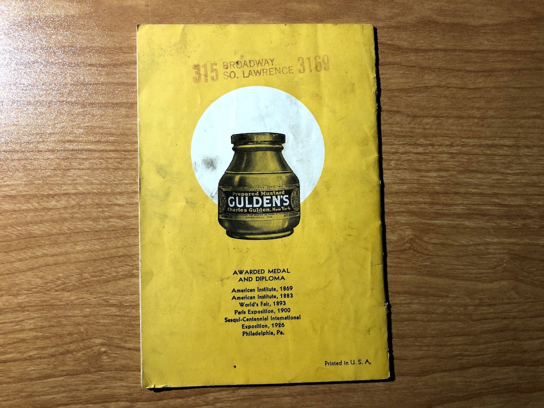 Vintage Gulden's Mustard Recipe Book 76 Delicious Economy Dishes Art Deco Illustration Brand