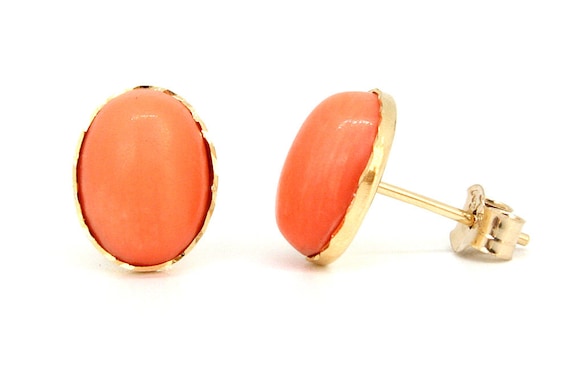 Coral, Emeralds, Diamonds, Rose Gold and Silver Earrings, 1950s, Set of 2  for sale at Pamono