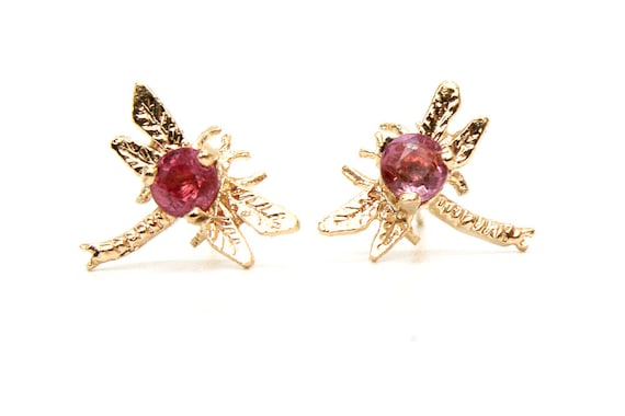 Dragonfly Earrings - Ruby Dragonfly Earrings - Ruby