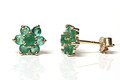 Solid 9ct Gold Emerald cluster stud earrings with FREE Gift Box