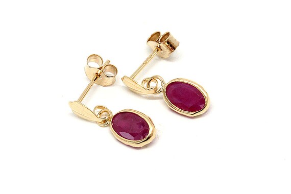 9ct gold hotsell ruby earrings
