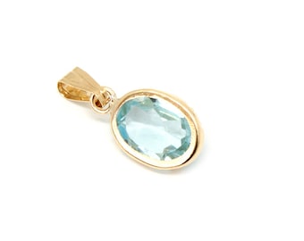 9ct Gold Marquise London Blue Topaz Necklace Pendant Gift Boxed Made in UK 9ct Gold Marquise London Blue Topaz Necklace Pendant Gift Boxed Made in UK