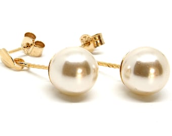 9ct Gold Pearl Drop earrings with FREE Gift Box