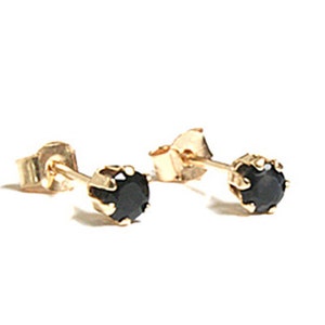 Solid 9ct Gold Sapphire 3mm Round Stud earrings with FREE Gift Box