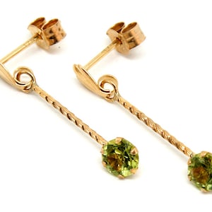 9ct Gold Peridot drop Earrings
