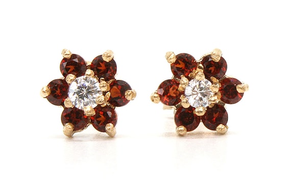 9ct gold garnet earrings sale