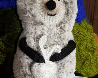 Hedgehog with little bag (knitting pattern, not finished toy)